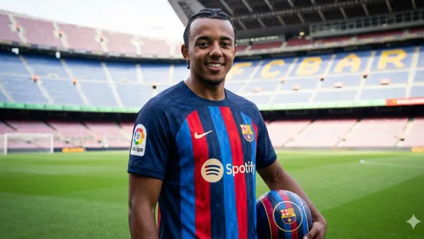 Liverpool is planning to negociate with FC Barcelona for Jules Koundé - Picture created by AI