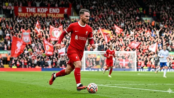 The reaction of Alexis Mac Allister after his rumours of his event departure of Liverpool - Picture created by AI