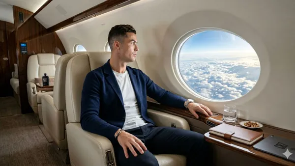 The reason of Cristiano Ronaldo left Saudi Arabia and traveled to Spain - Picture created by AI