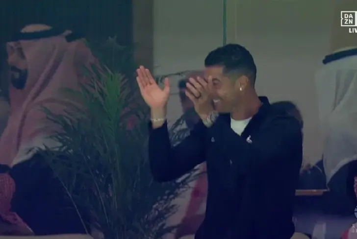 Cristiano Ronaldo's reaction to Al Nassr's goals vs Inter Miami without Messi