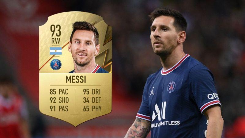 Lionel Messi has a rating of 93 on FIFA 22