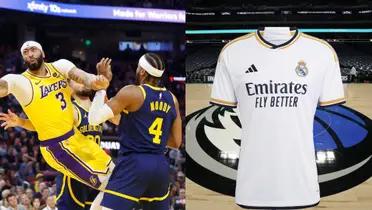 An NBA player wore a Real Madrid shirt before his game.