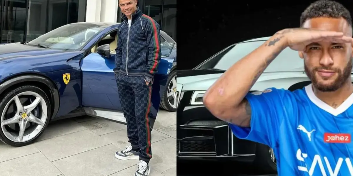 Cristiano Ronaldo and Neymar Jr compete off the pitch with their large collections of luxury cars.