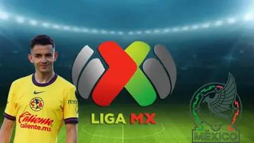 Fidalgo con América y el logo de Liga MX y de la Selección/FOTO: TV Azteca