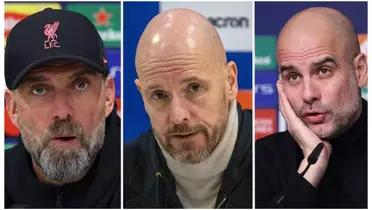 Jurgen Klopp, Erik ten Hag and Pep Guardiola