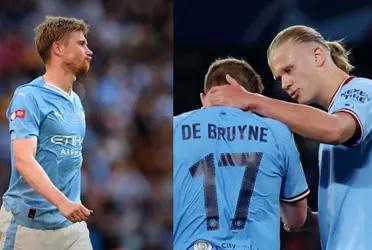 Kevin De Bruyne's reaction after losing to Arsenal in the final for his mistake