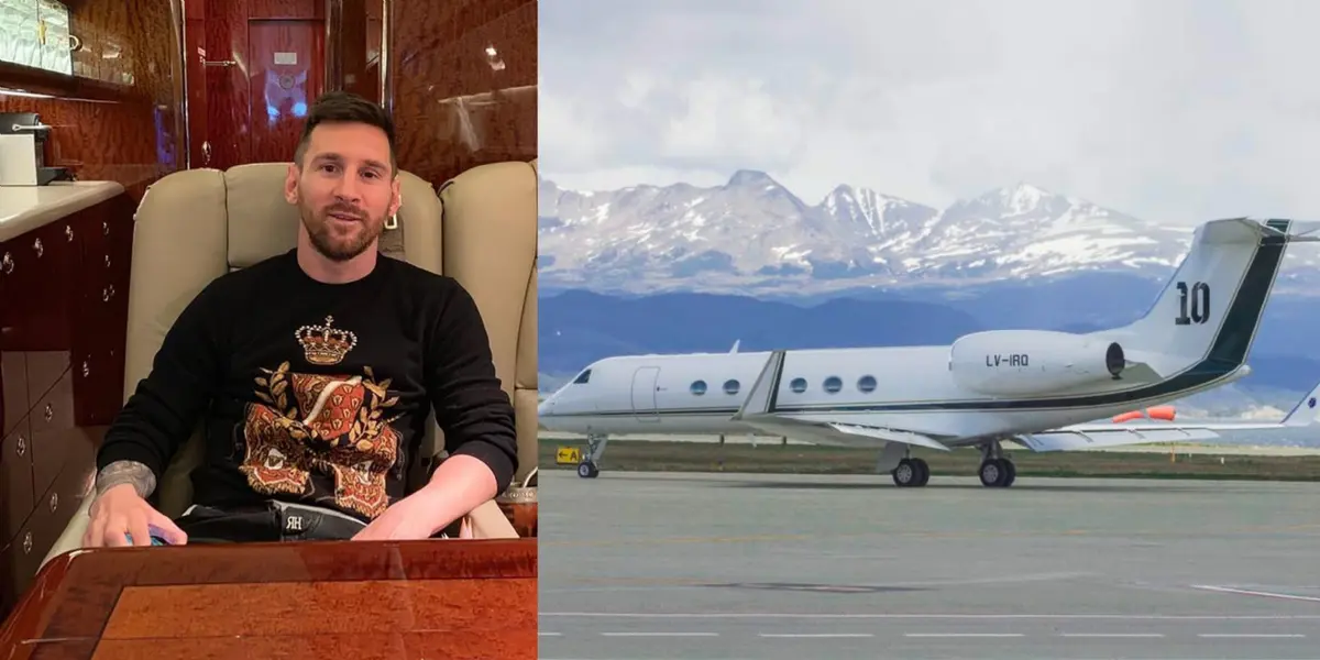 Lionel Messi and Angel Di Maria arrived in the millionaire plane of the FC Barcelona player to play the first date of the FIFA qualifying rounds with the Argentine National Team.
