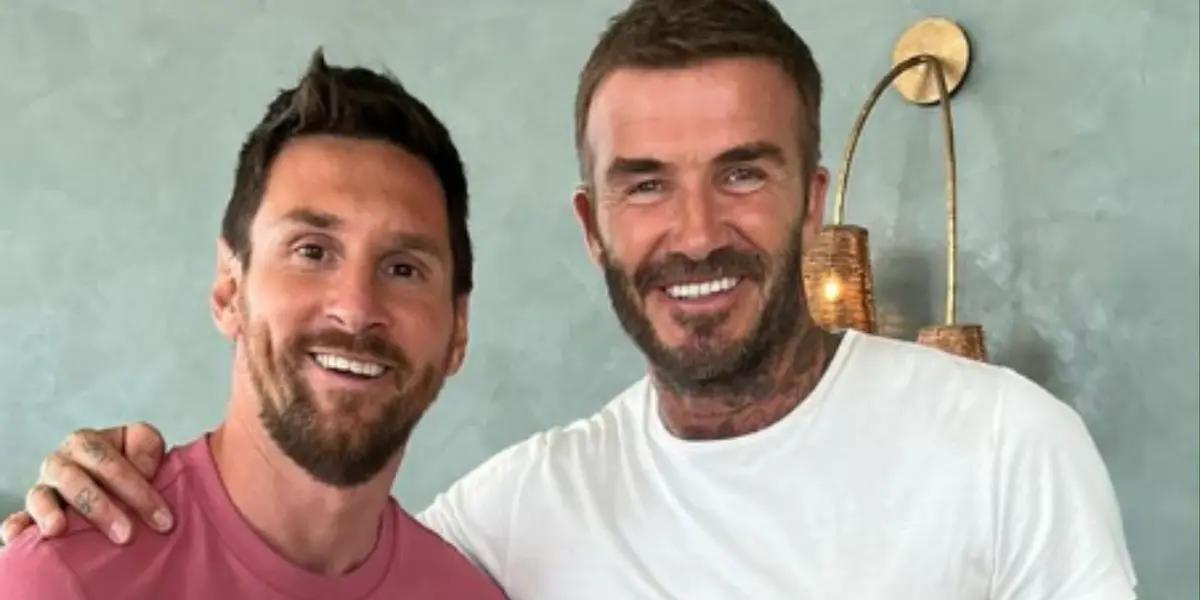 Lionel Messi and David Beckham. Photo: David Beckham networks.