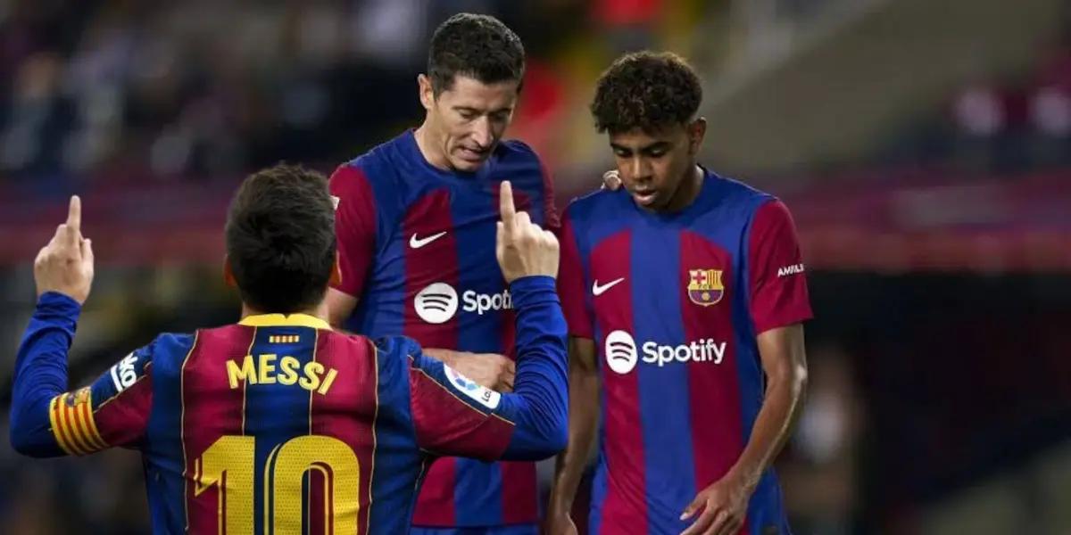 Messi Yamal y lees con barca/Foto: Eurosport