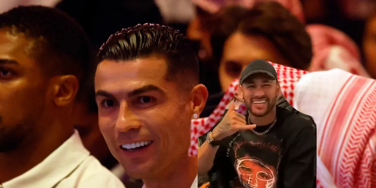 Neymar and Cristiano Ronaldo spoke to each other at the boxing event in Saudi Arabia.