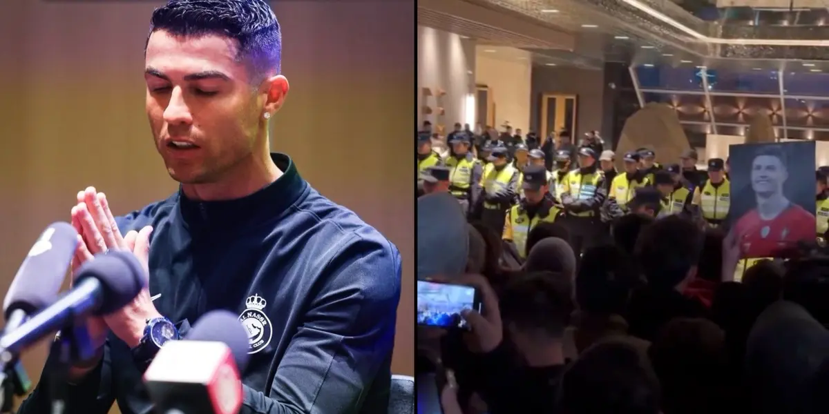Ronaldo apologizes for the cancelled games in China as fans rushed to the hotel the Portuguese stayed in.