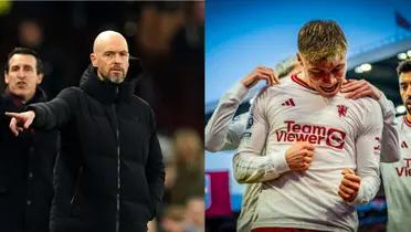 Ten Hag thanks two specific players for Manchester United's win against Aston Villa.