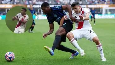 Acuña vs. Dumfries. Fhoto: TyC Sports