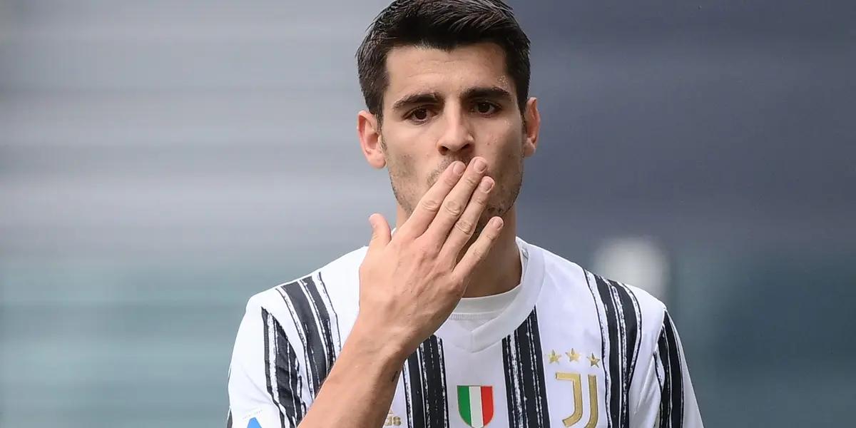 Alvaro Morata with the Juventus jersey