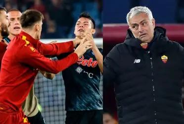 At the end of the match between Napoli and Roma there was a brawl in which Lozano was the protagonist