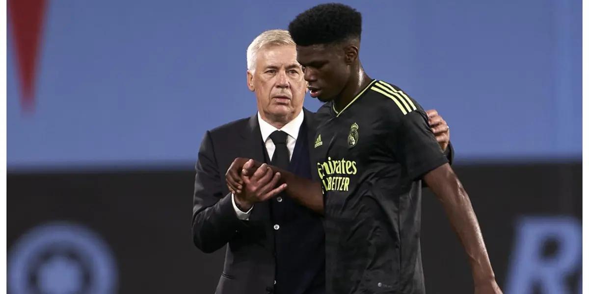 Aurélien Tchouaméni and Carlo Ancelotti