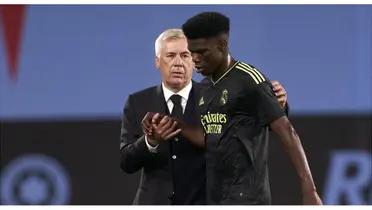 Aurélien Tchouaméni and Carlo Ancelotti