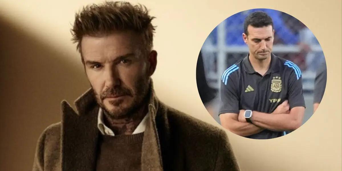 Beckham and Scaloni. Photo: Beckham and AFA networks.