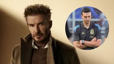 Beckham and Scaloni. Photo: Beckham and AFA networks.