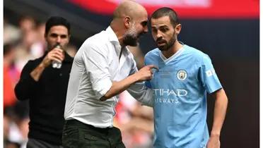 Bernardo Silva and Pep Guardiola