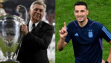 Carlo Ancelotti and Lionel Scaloni. PHOTO: TUDN