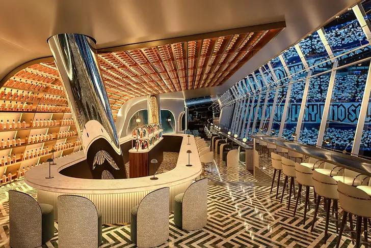The luxurious and million-dollar skybar of Real Madrid's Santiago Bernabeu