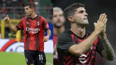 Chirstian Pulisic with the AC Milan jersey.