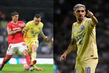 Club America suffered in the first half with Toluca, especially because Diego Valdés disappeared from the field.