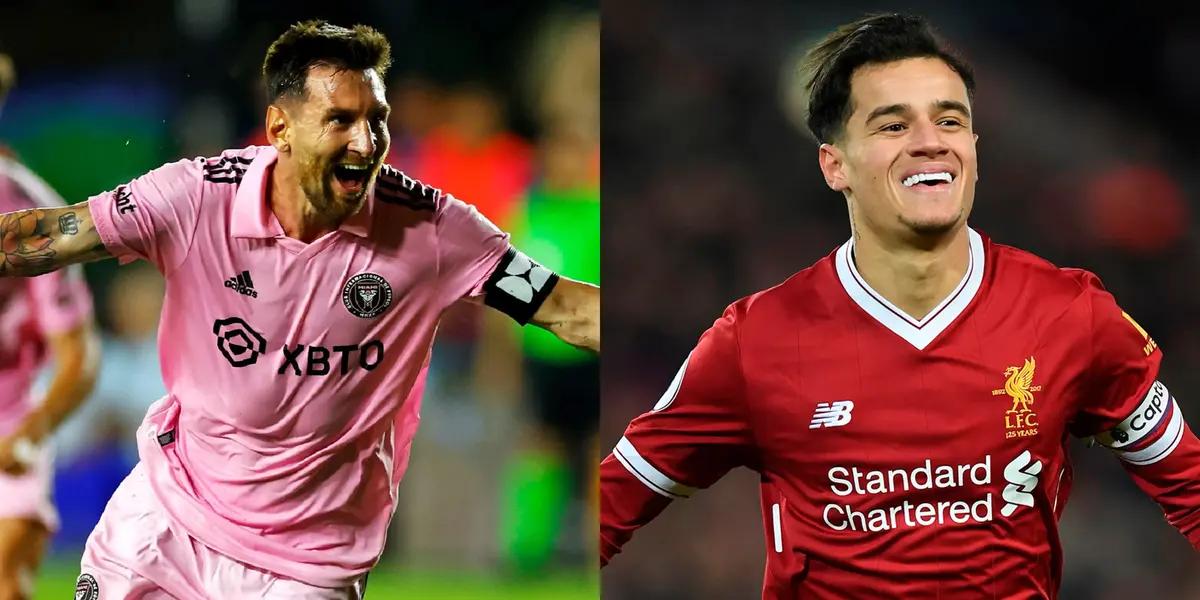 Coutinho and Lionel Messi