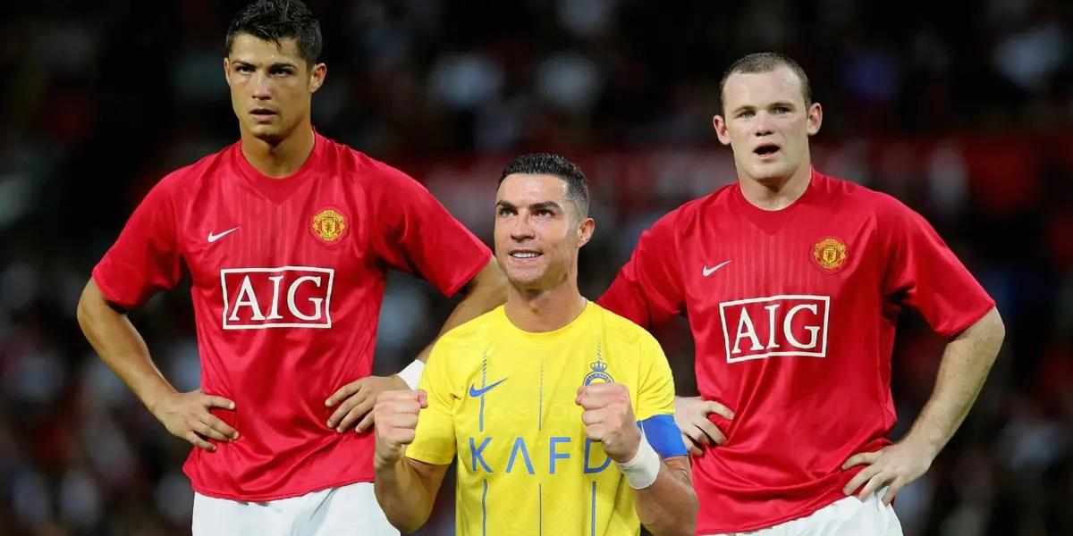 Cristiano Ronaldo and Wayne Rooney are together at Manchester United and Ronaldo seen happy at Al Nassr.