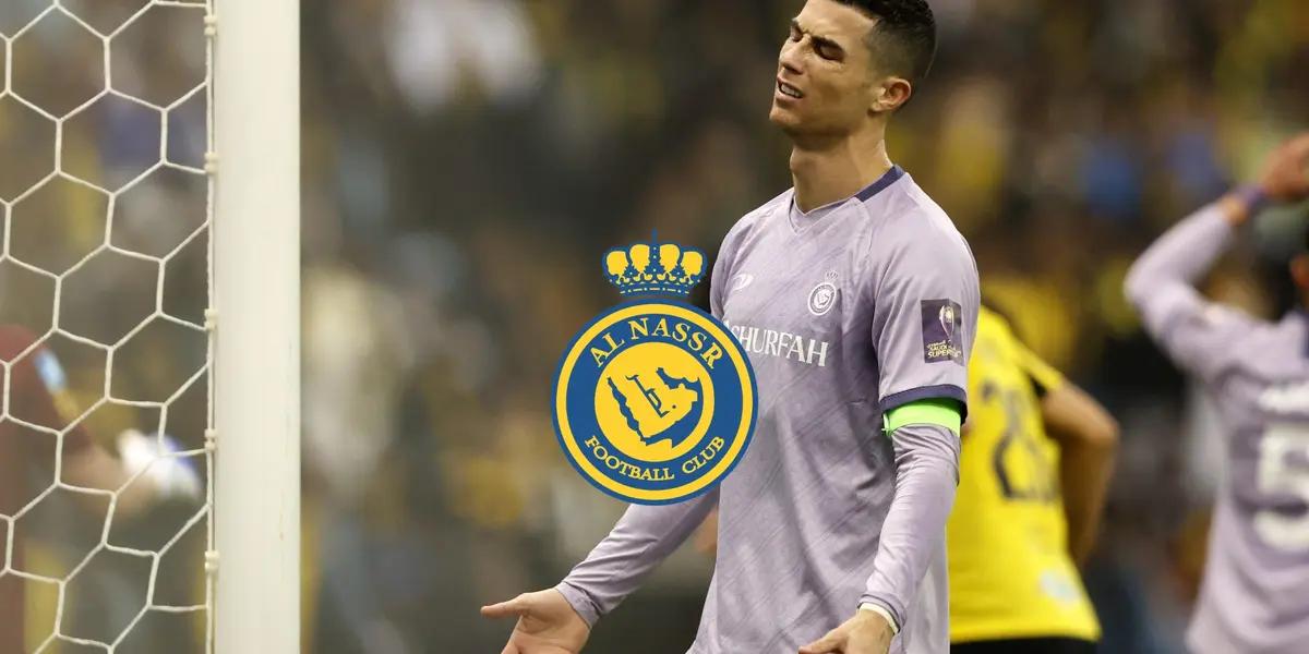 Cristiano Ronaldo annoyed in a match with Al Nassr in Saudi Arabia.