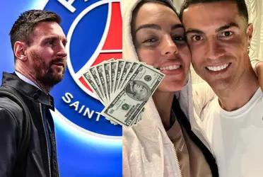 Cristiano Ronaldo looks terrified of everything Georgina Rodríguez consumes.