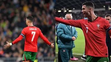 Cristiano Ronaldo upset with the referees in the friendly against Slovenia.