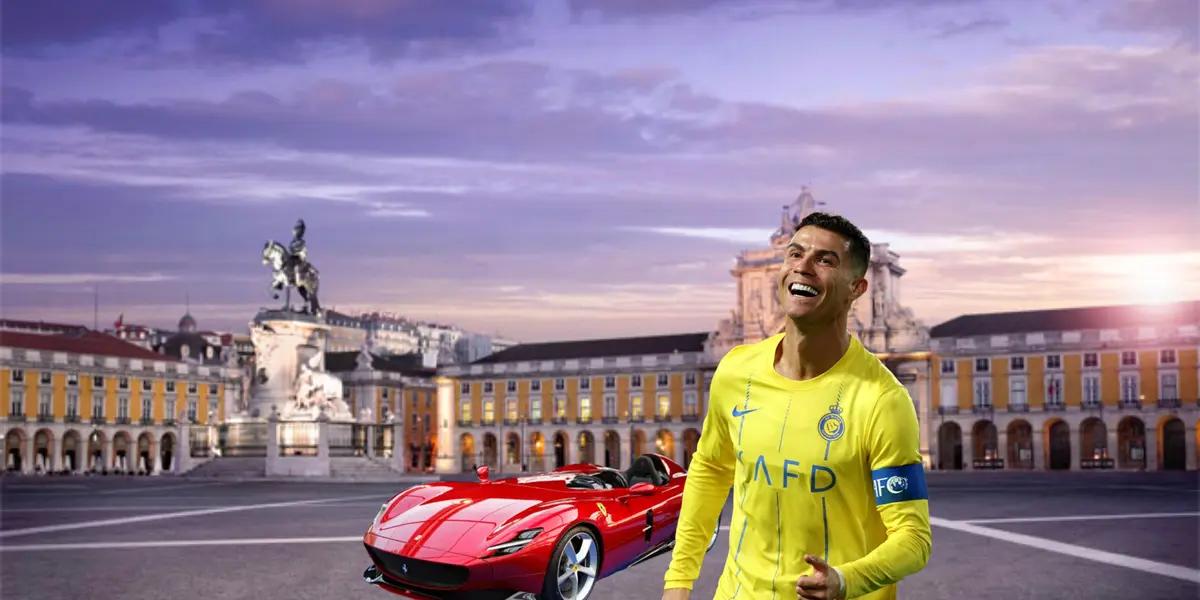 Cristiano Ronaldo was seen driving his Ferrari in Portugal a few days ago.