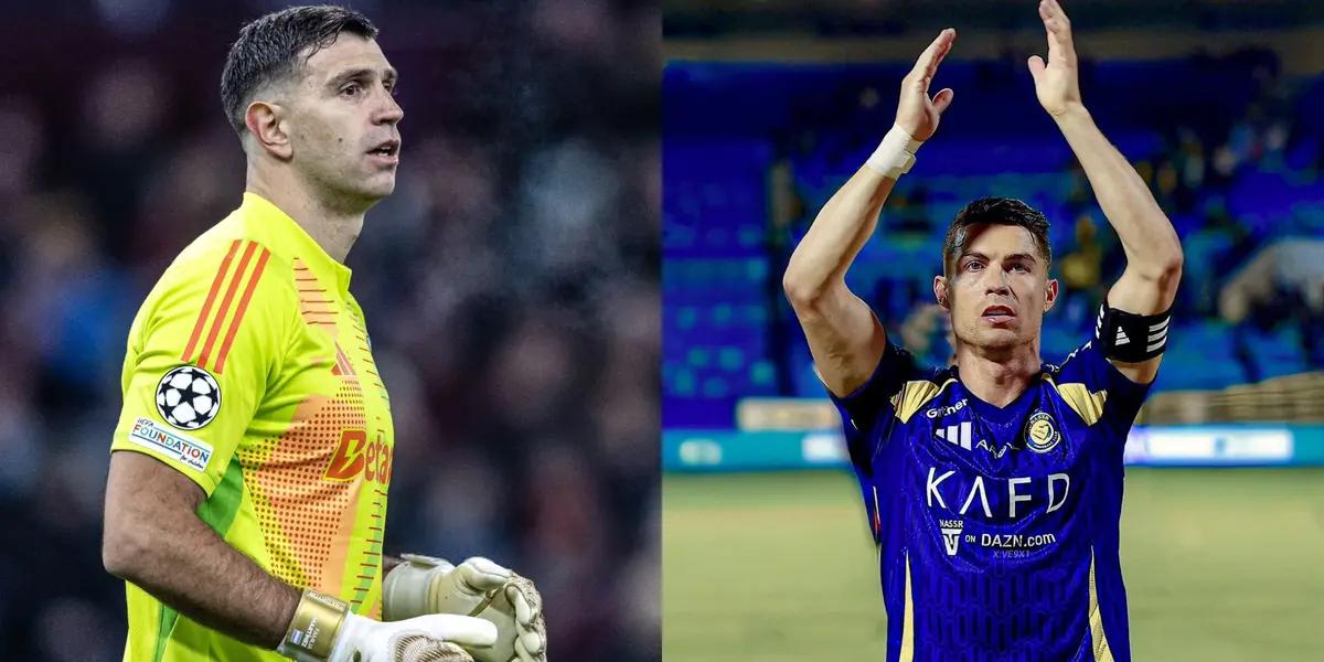 Dibu Martinez and Cristiano Ronaldo