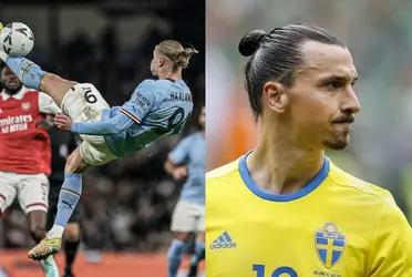 Erling Haaland tried to score the goal of the year against Manchester City