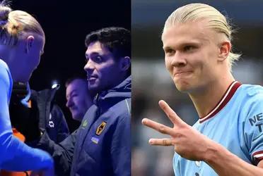 Erling Haaland's unexpected gift with Raul Jimenez goes around the world