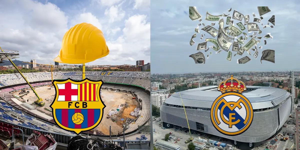FC Barcelona are still renovating their stadium while Real Madrid is using their renovated stadium to good use.