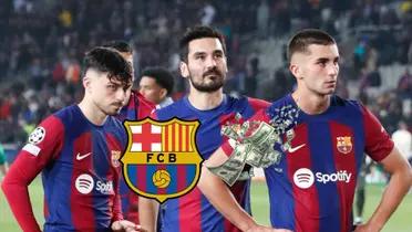 FC Barcelona players disappointed to be eliminated from the Champions League.