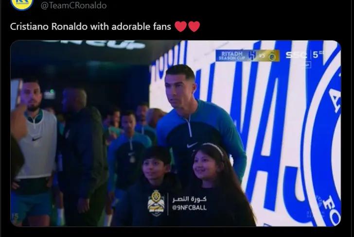 Ronaldo with two fans