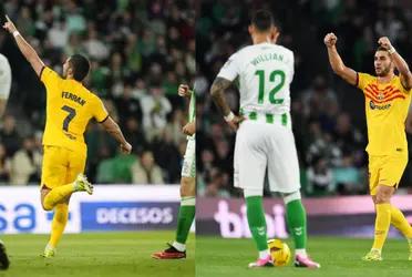 Ferran Torres scores, FC Barcelona is winning 1-0 against Betis at halftime