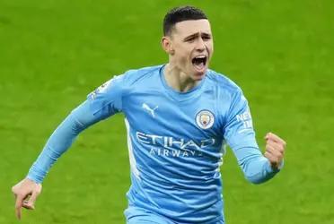 Foden just gave City the lead in the first leg of their UEFA Champions League tie against Atletico Madrid.