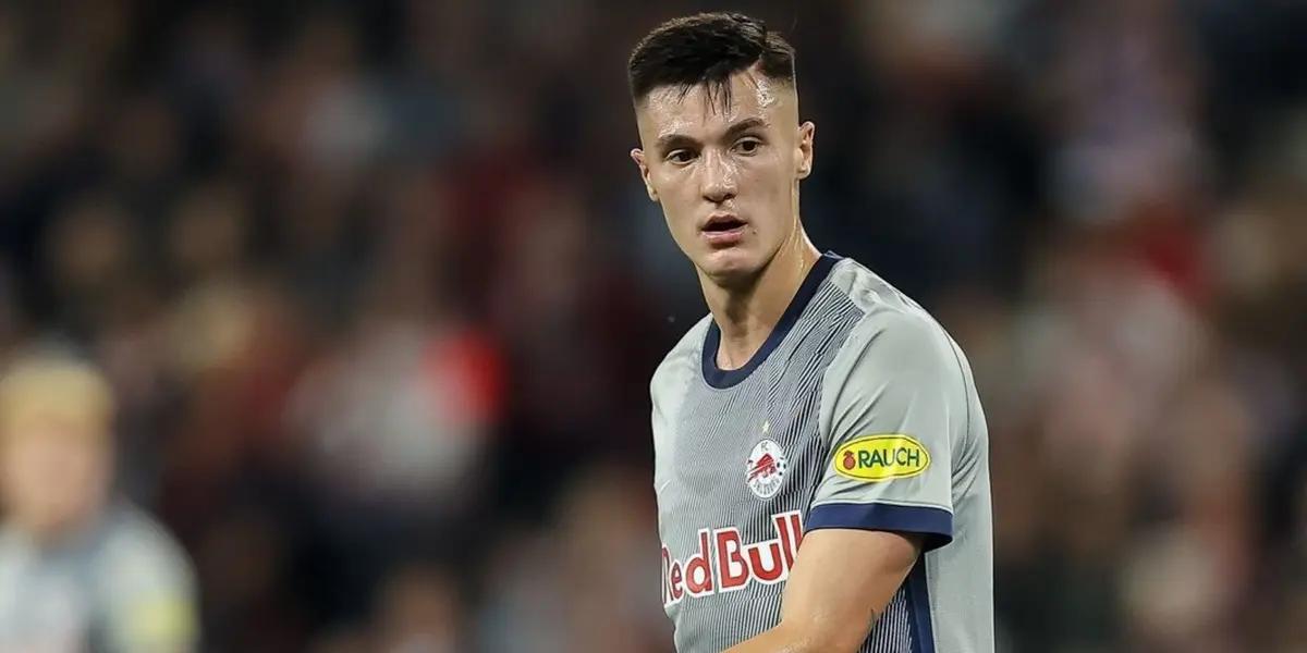 He is Slovenian and plays for Red Bull Salzburg