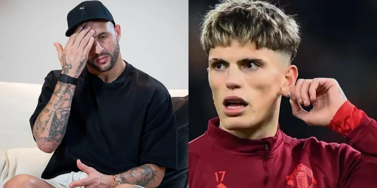 In opposite to Garnacho, Manchester City's Kyle Walker exhibited his love affairs on the media.