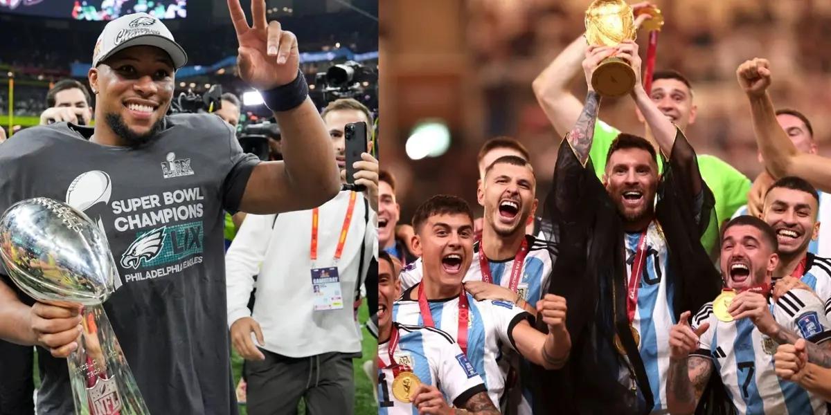 Jalen Hurts and Lionel Messi