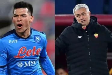 Jose Mourinho unloaded against Mexican Hirving Lozano after the duel between AS Roma and Napoli