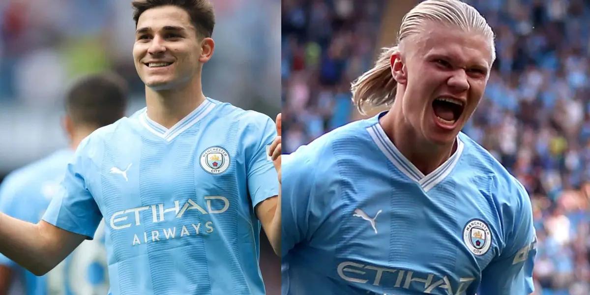 Julian Alvarez scored Manchester City's first goal against Brighton