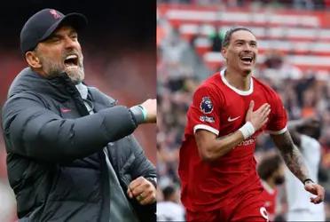Jurgen Klopp celebrated Liverpool's victory with Darwin Nunez