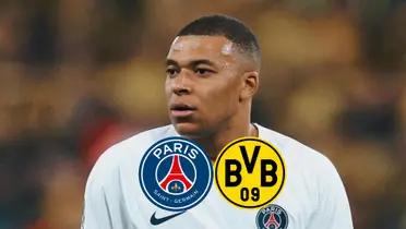 Kylian Mbappé concerned during the Borussia Dortmund vs PSG match last week.