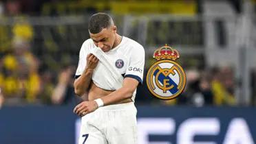 Kylian Mbappé disappointed while playing for PSG in the Champions League.
